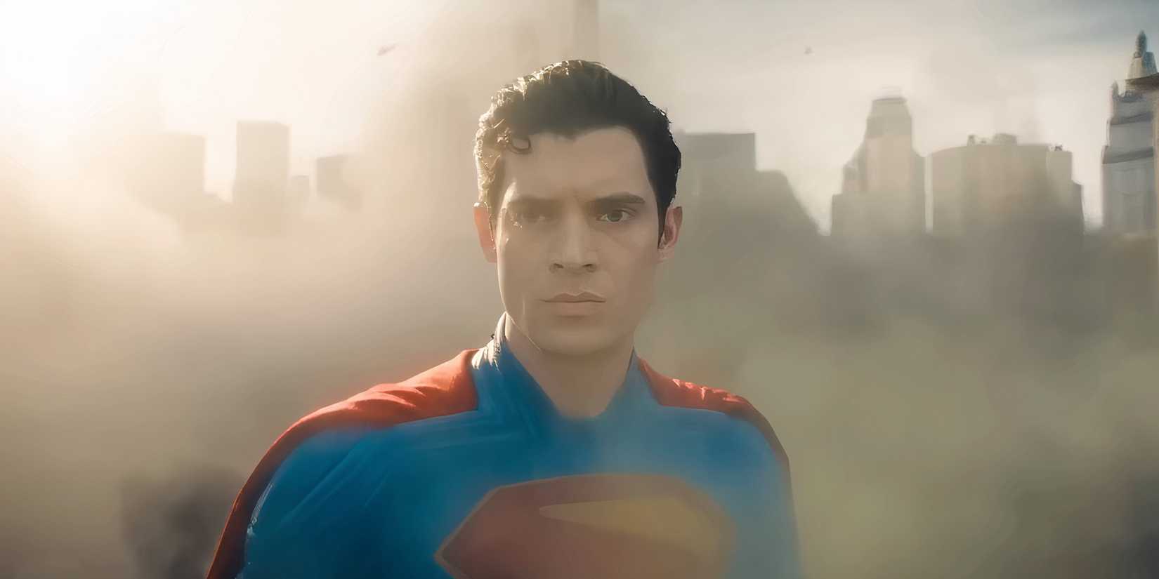 Superman hovering in the air in James Gunn's Superman