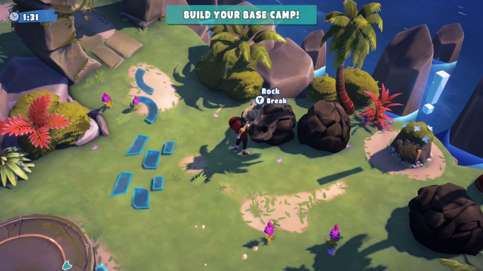 survival kids breaking rocks