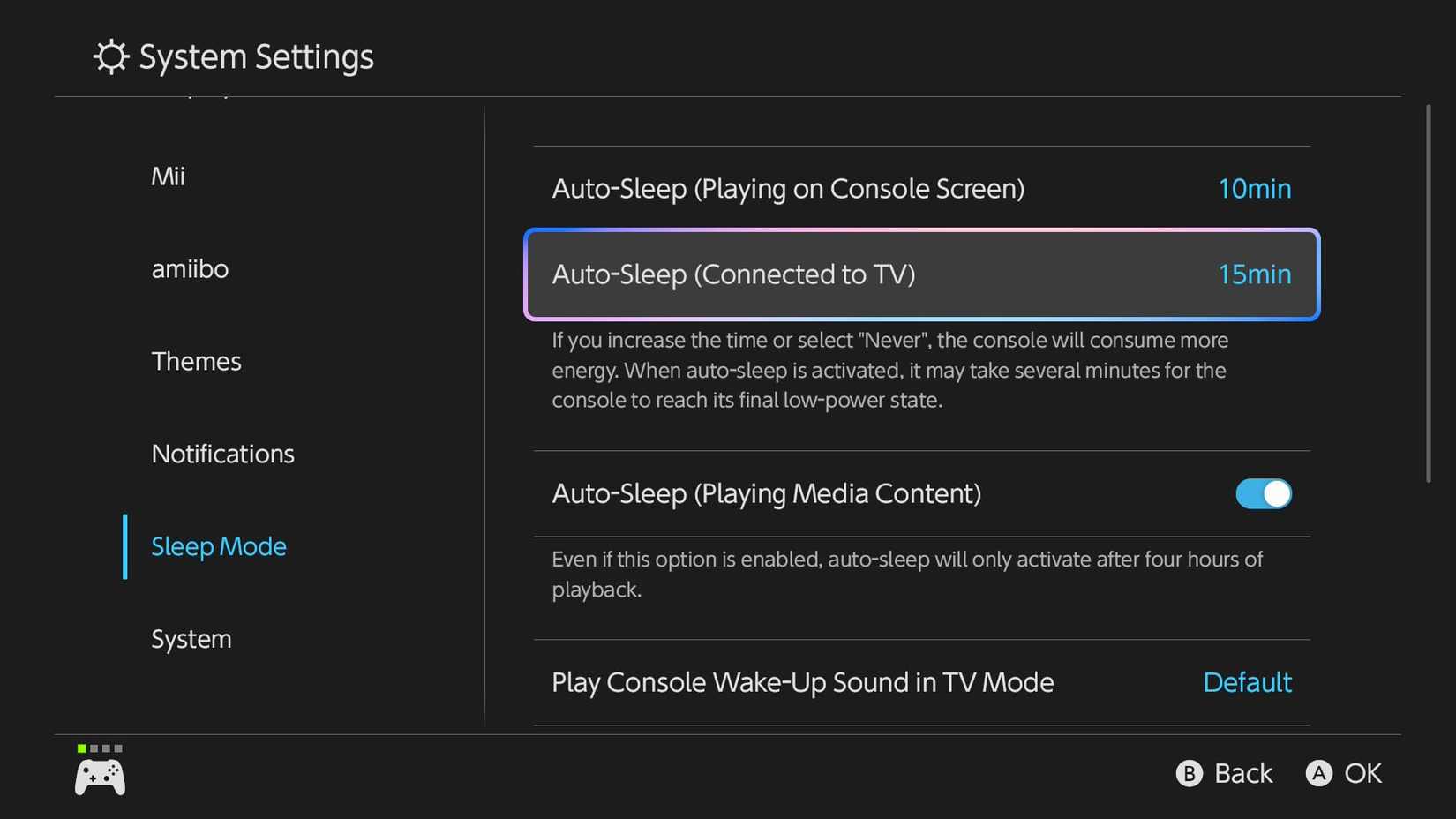 switch 2 auto sleep setting