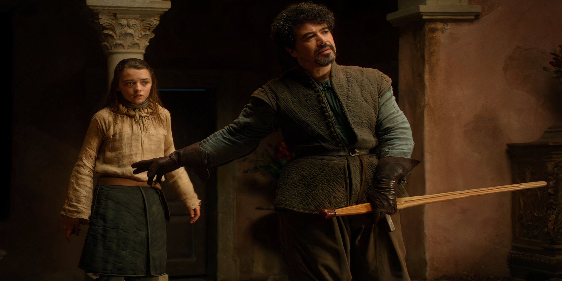 Syrio Forel defending Arya Stark in Game of Thrones