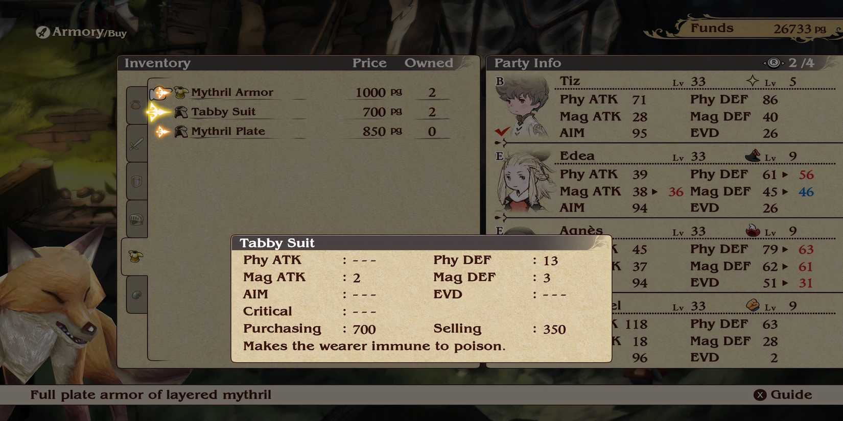 Tabby Suit armor in Bravely Default Flying Fairy HD Remaster