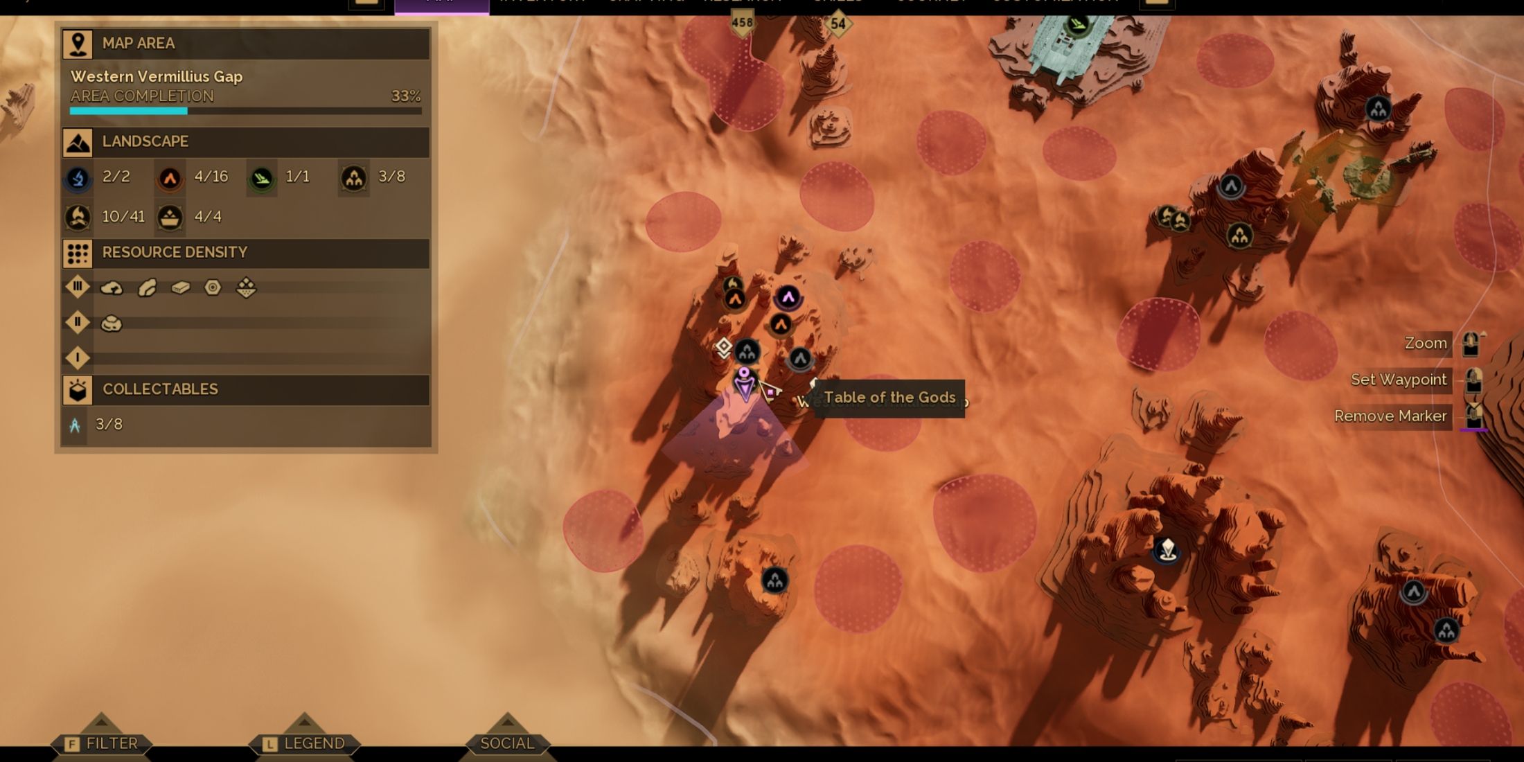Table of the gods unique schematic breast in the dune awake
