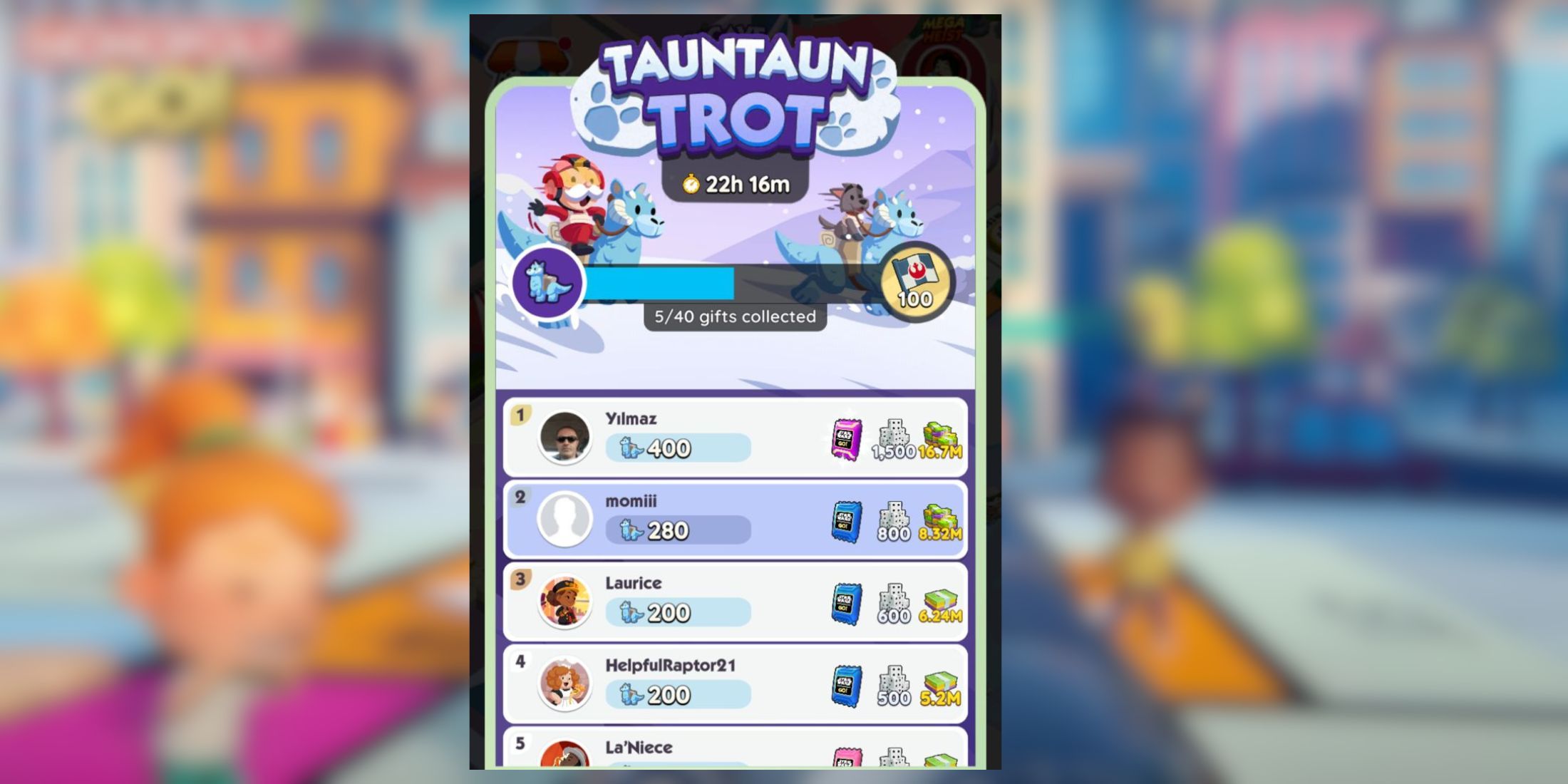 tauntaun trot monopoly go