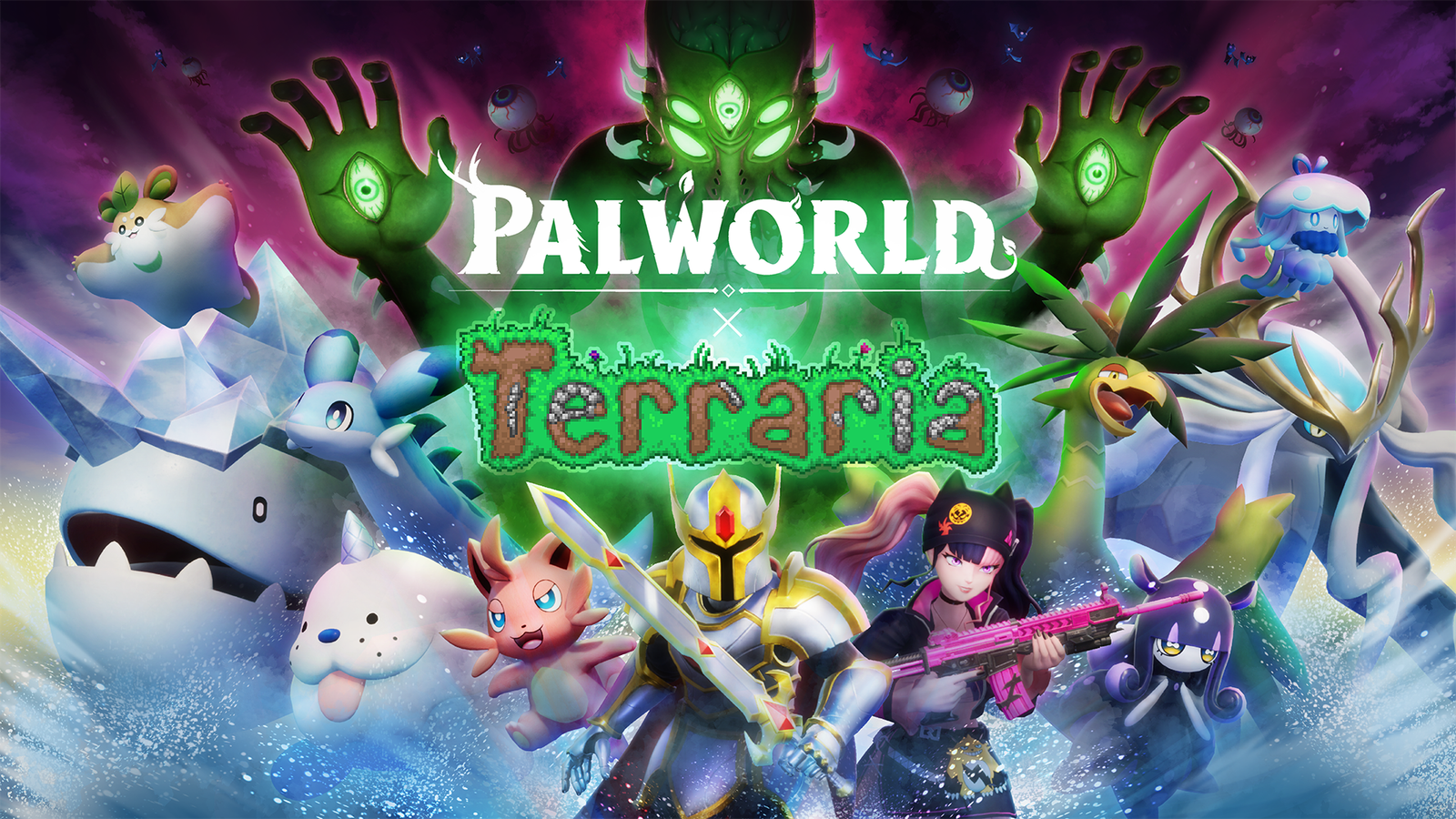 terraria-palworld-crossover-wallpaper