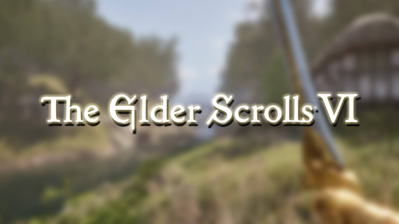 The Elder Scrolls 6 logo over blurred Oblivion Remastered exploration screenshot