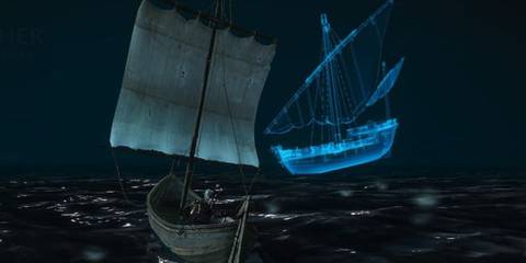 The ghost ship in Skellige in The Witcher 3 Wild Hunt