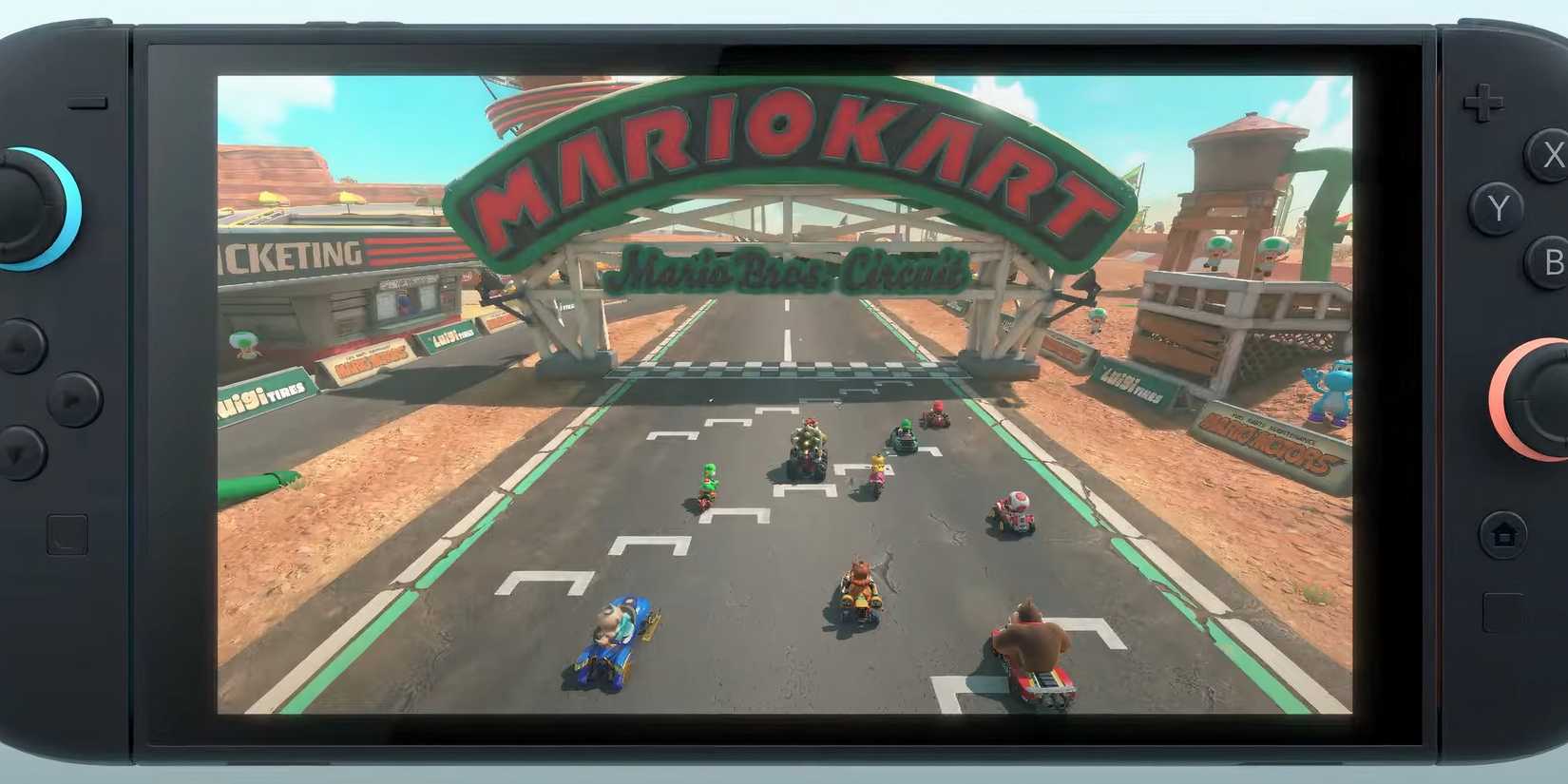 The Switch 2 playing Mario Kart World