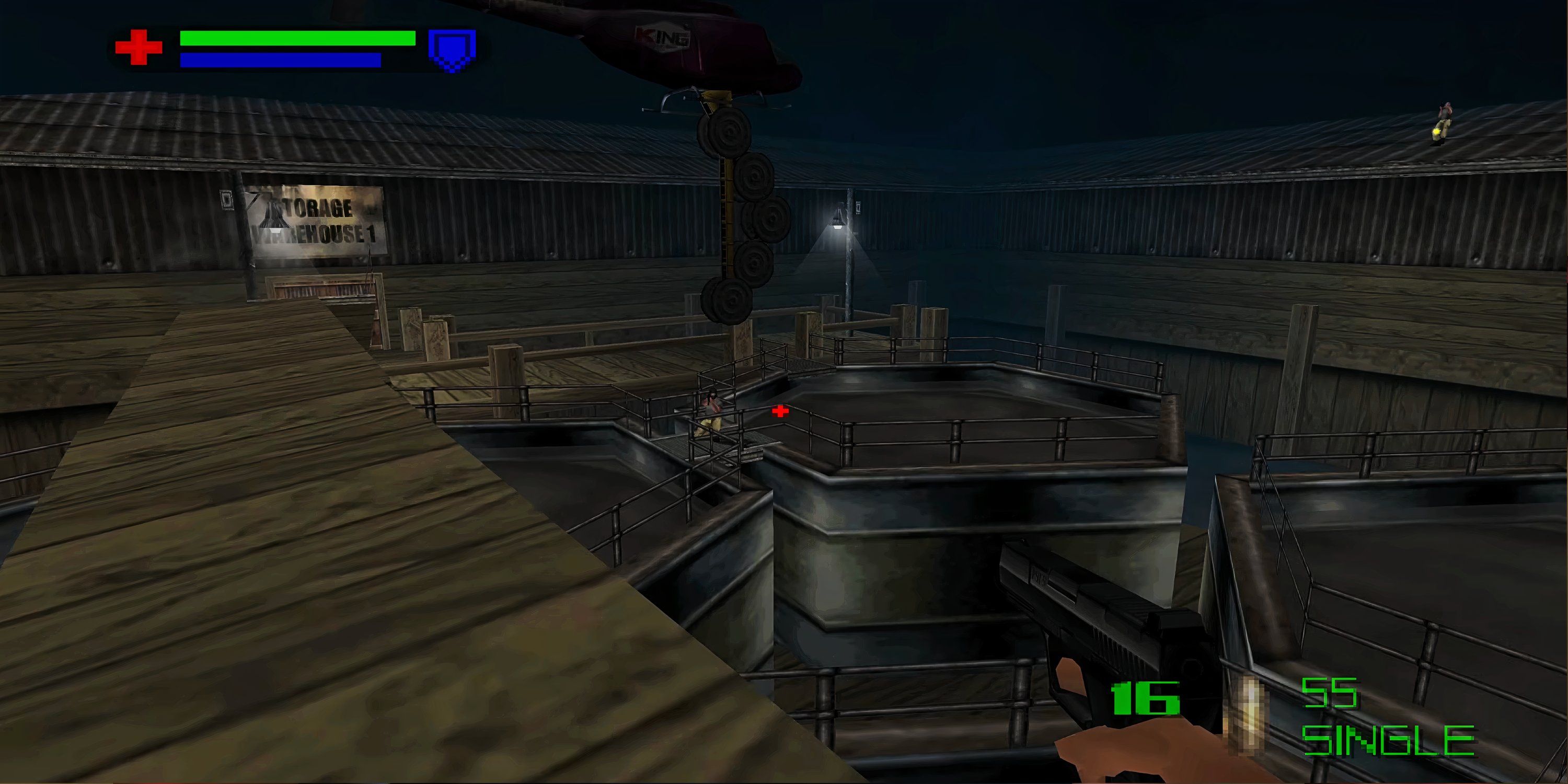 James Bond going through the City Of Walkways in The World Is Not Enough