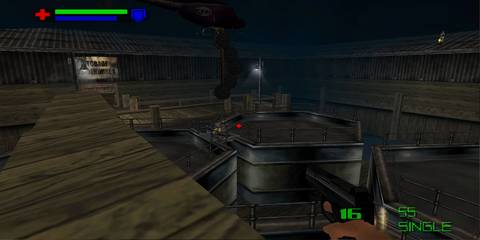 James Bond going through the City Of Walkways in The World Is Not Enough