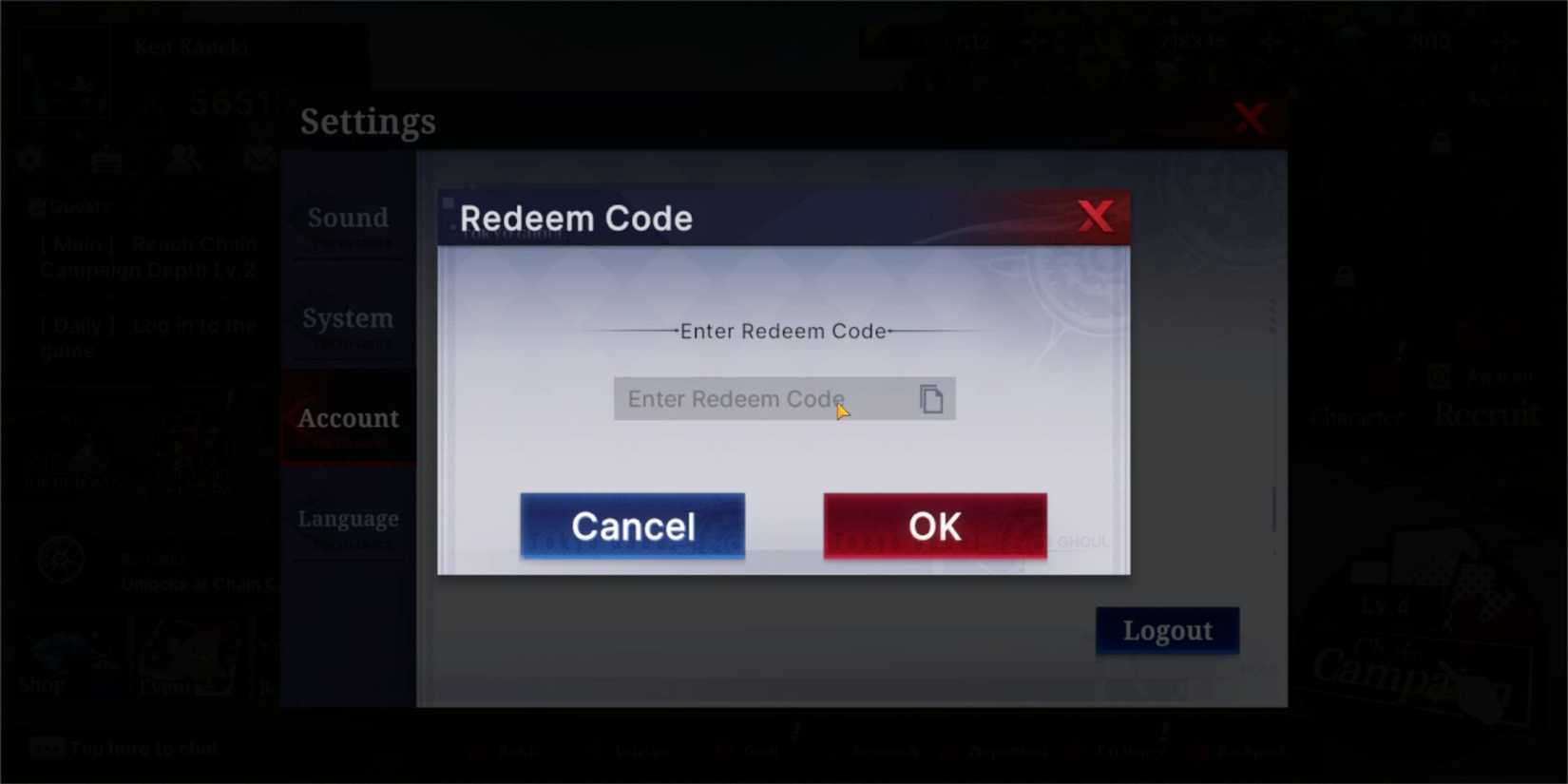 Tokyo Ghoul Awakening Codes