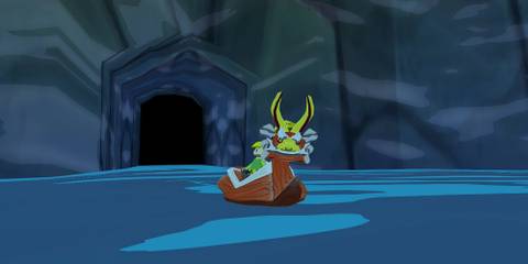 link and the king of red lions drifting into a cave