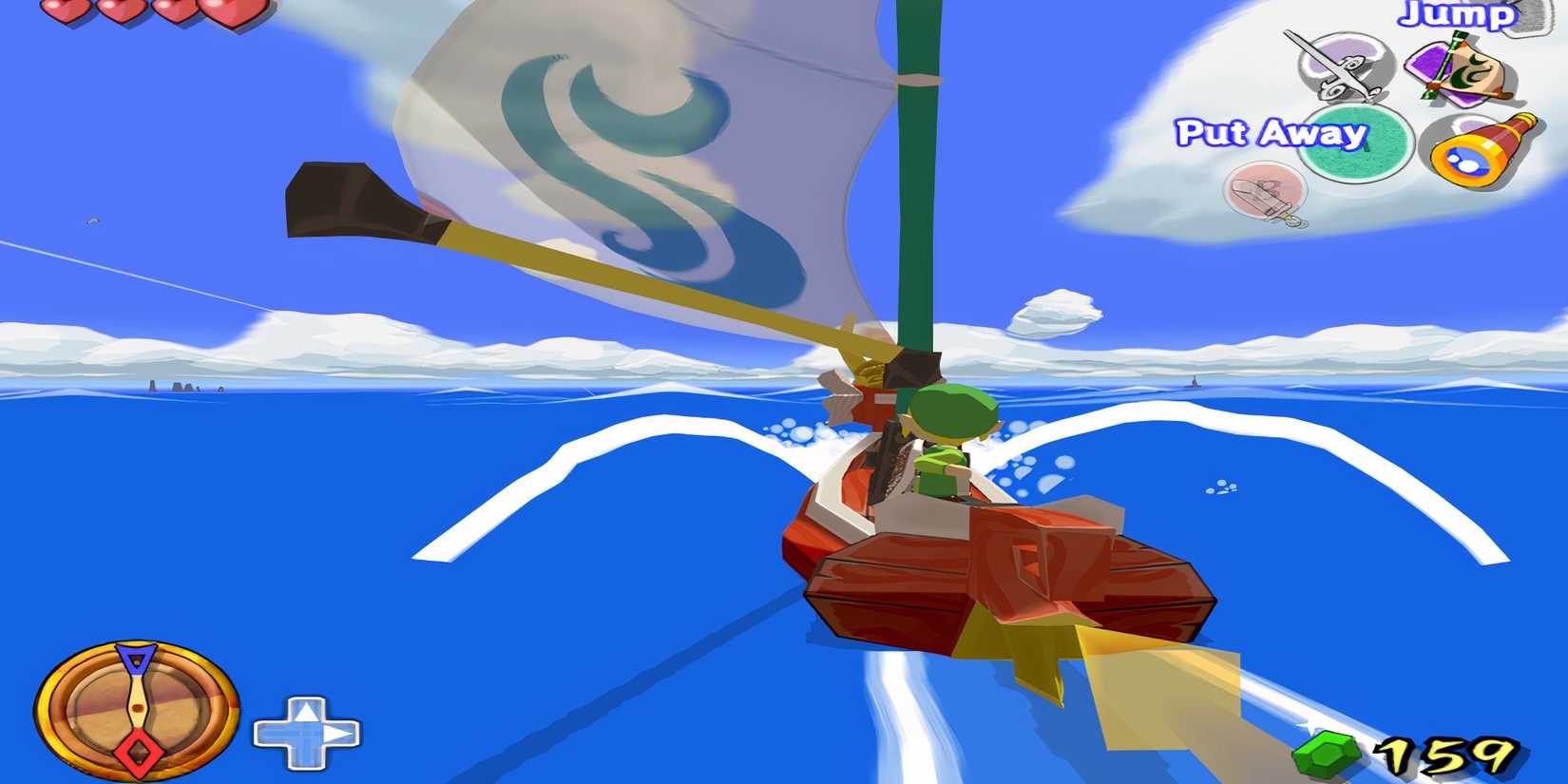 wide shot of link on the king of red lions