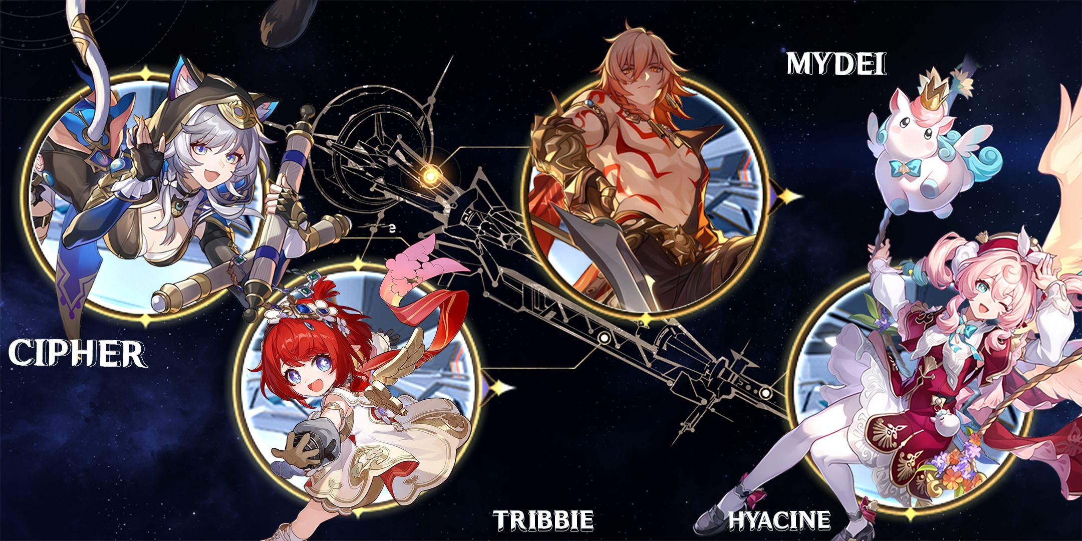 tribbie-mydei-hyacine-and cipher team composition in honkai star rail