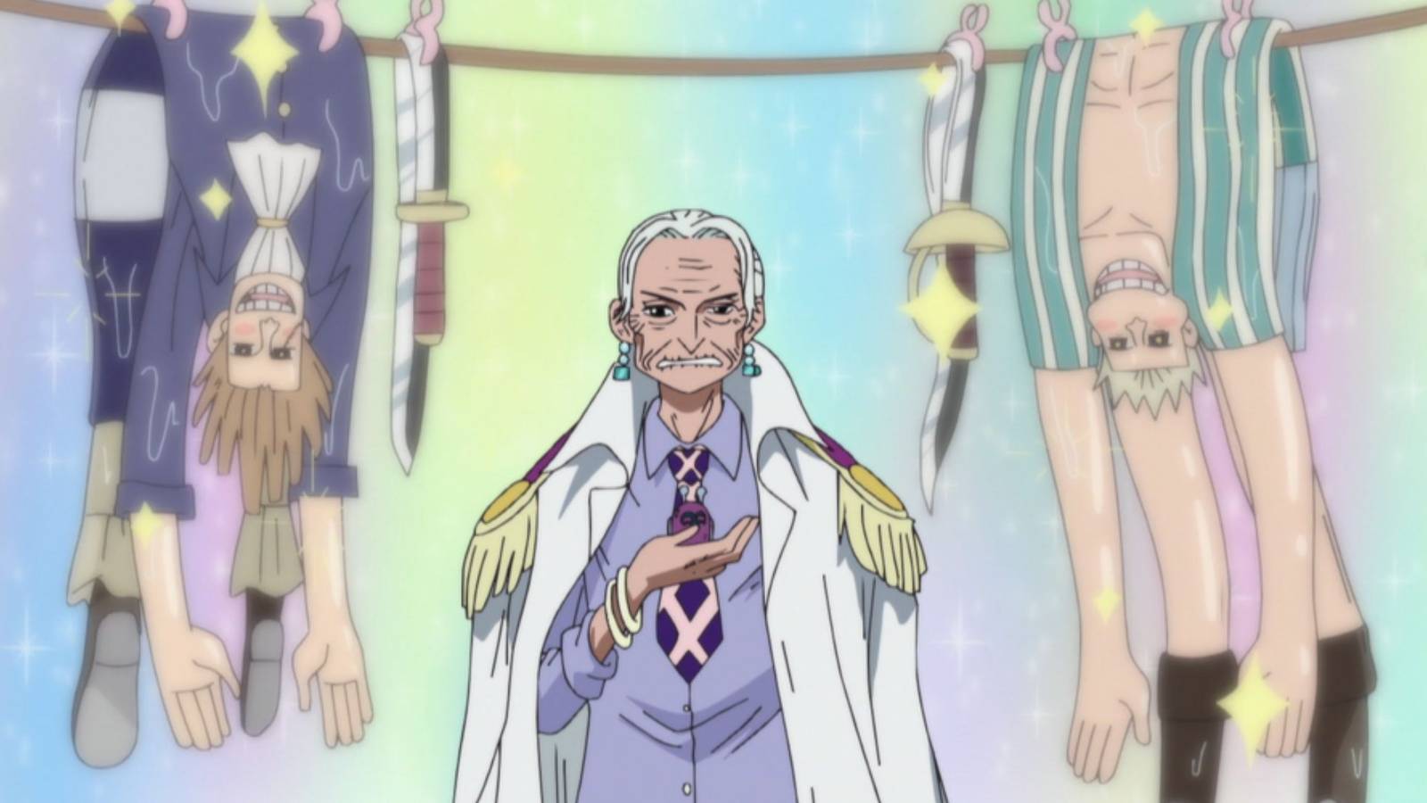 Tsuru turns a bunch of pirates into laundry - One Piece