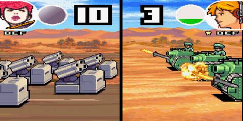 Two armies fighting in Advance Wars Dual Strike
