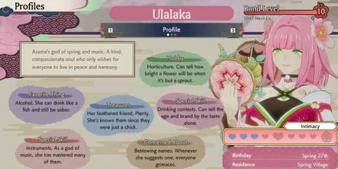 ulalaka profile in rune factory guardians of azuma