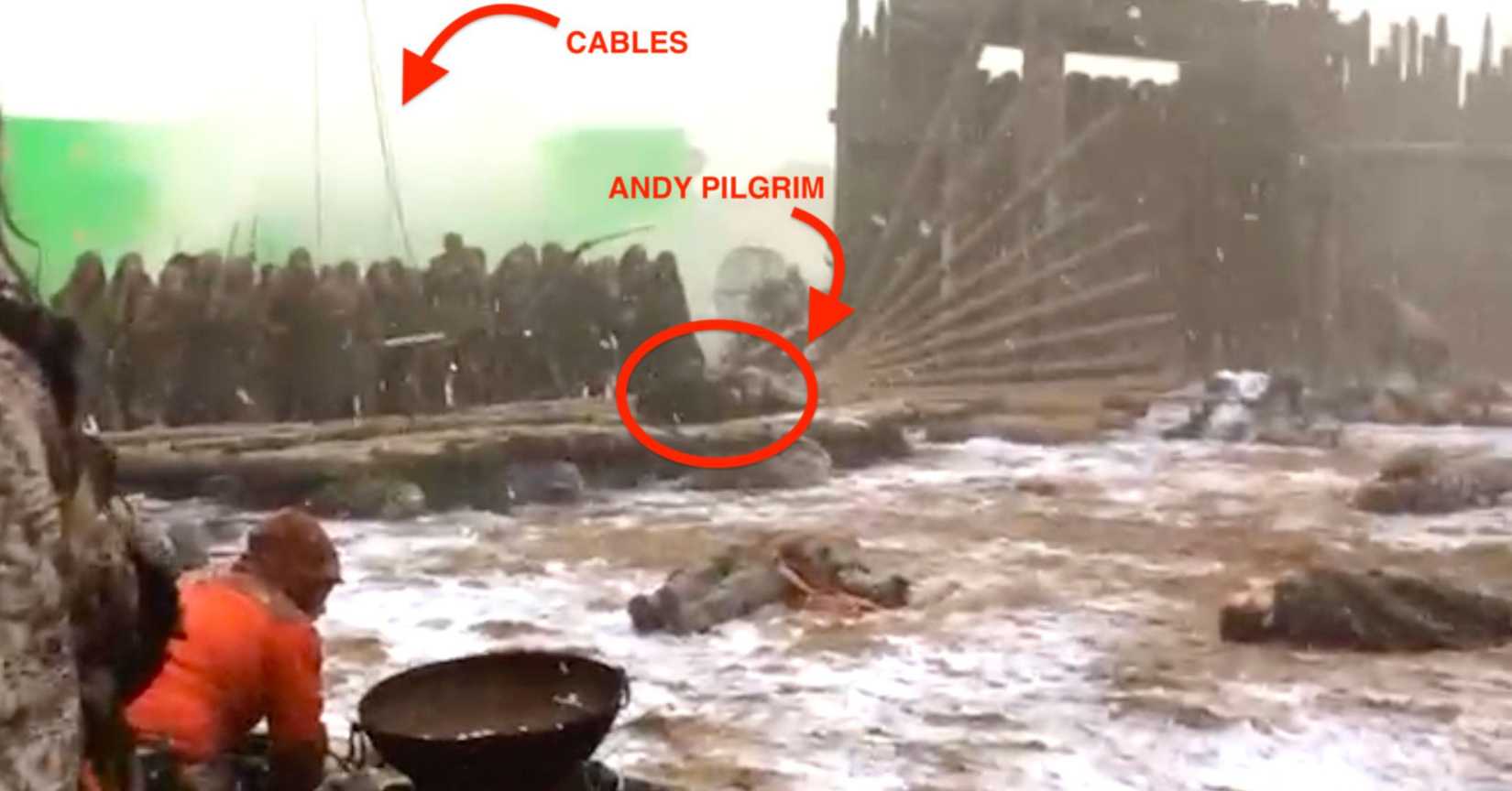 screenshot from Deadline capturing Andy Pilgrim incident on Game of Thrones