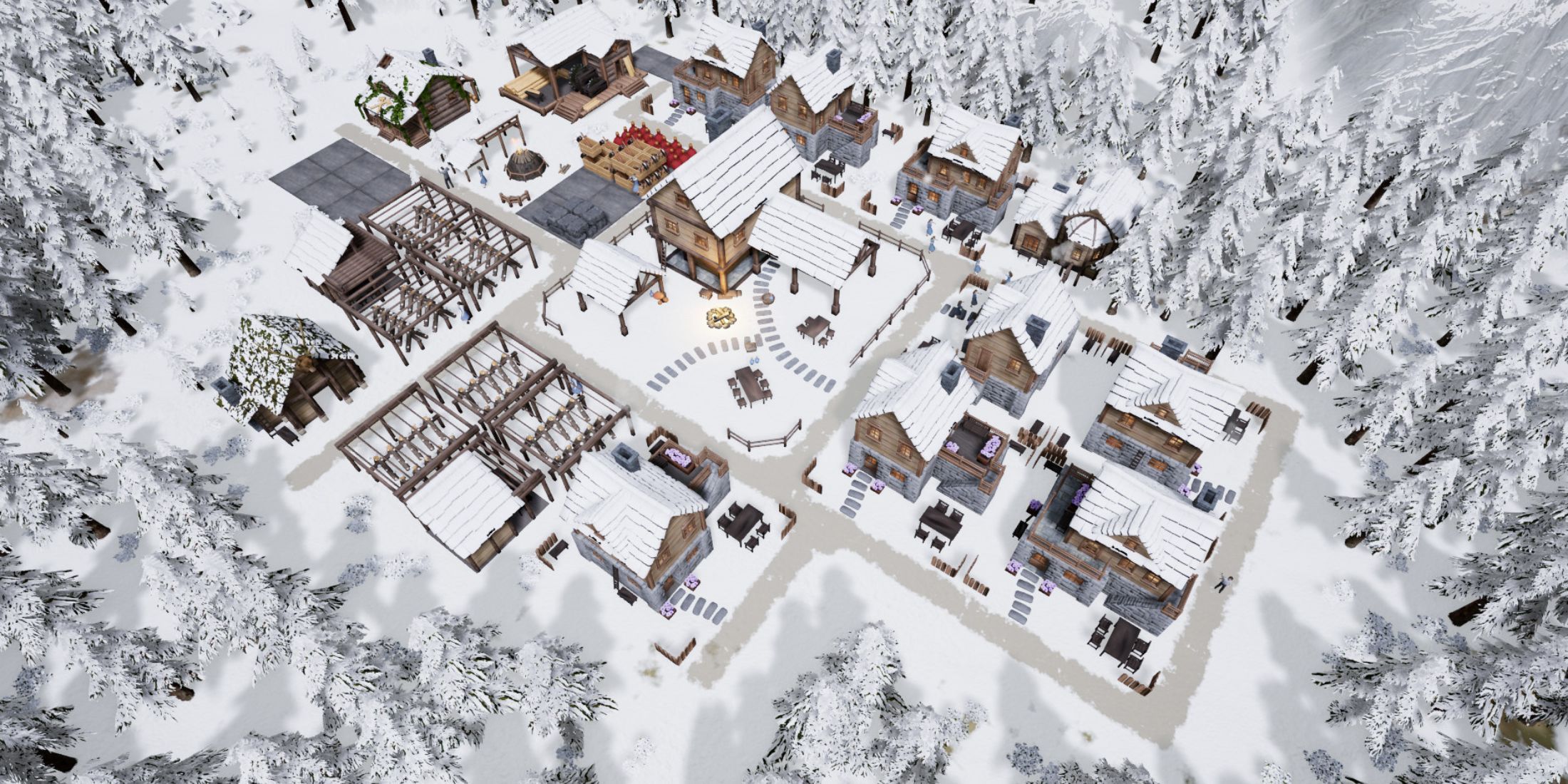 A town in the snow in Kingdoms Reborn