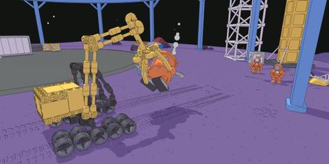 A digger holding something in Mars First Logistics