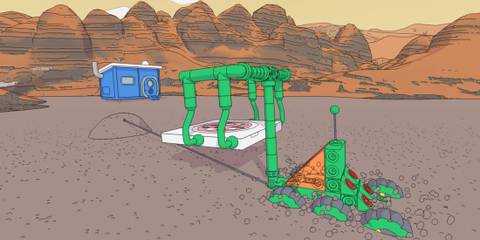 Holding a box in Mars First Logistics