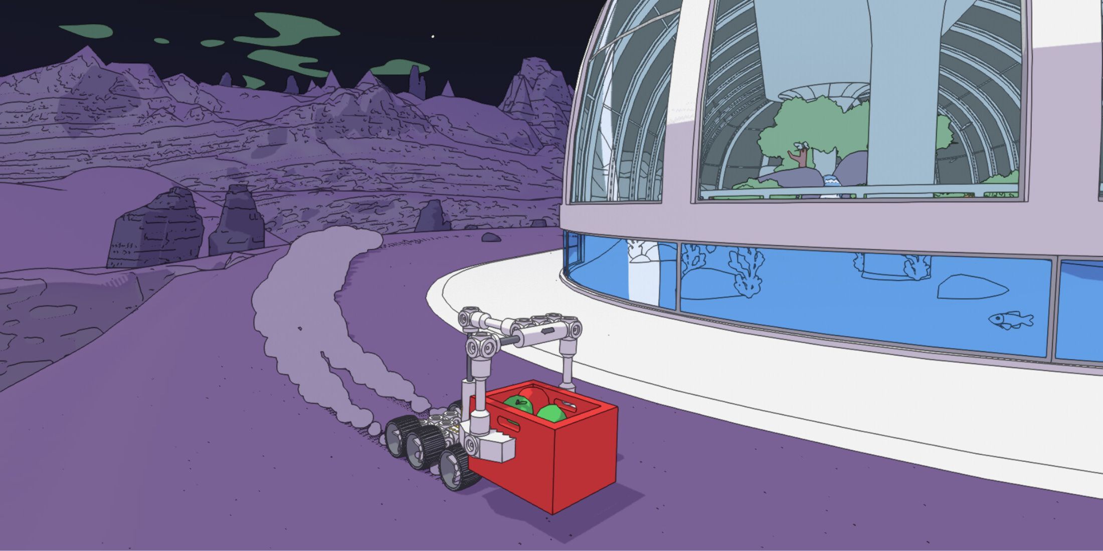 Carrying a red box of items in Mars First Logistics