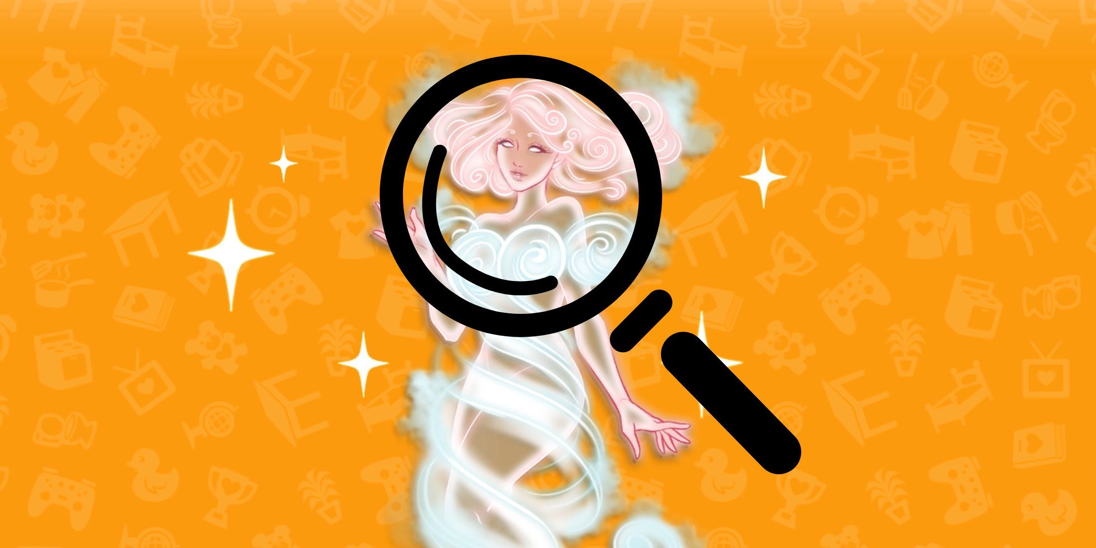 Erin with a magnifying glass over it at all