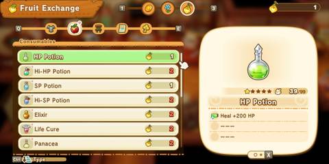 Fruit Exchange in Fantasy Life I: The Girl Who Steals Time