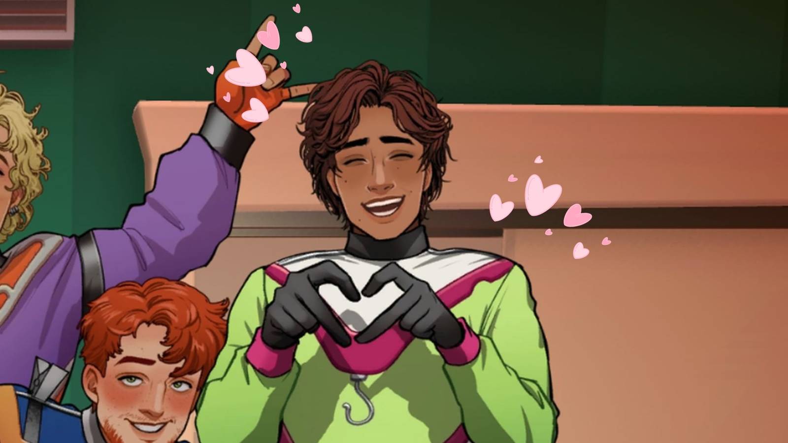 Hank 5 making a heart in Date Everything