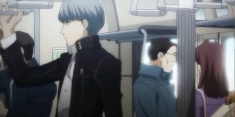 persona 4 Yu Narukami riding train
