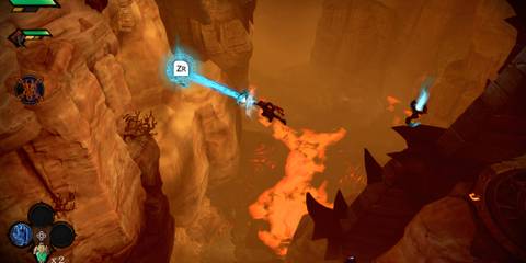 Using a grapple skill in Darksiders Genesis