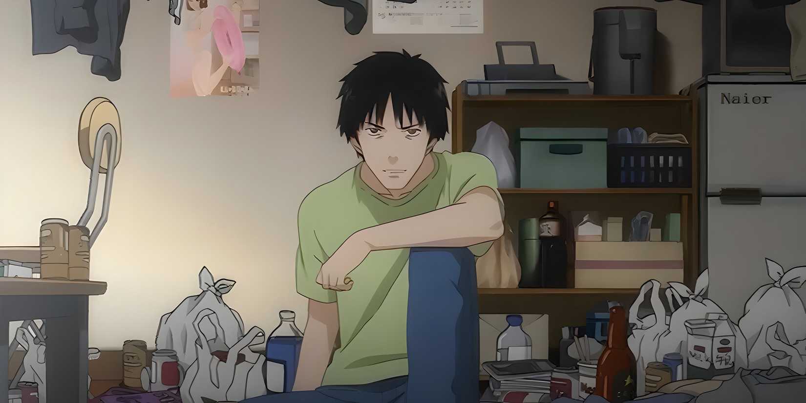 Welcome to the NHK - Tatsuhiro Satou sitting in his apartment