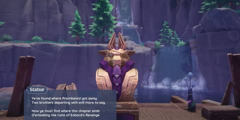Where Prismbeard escaped statue in Palia's The True Treasure quest
