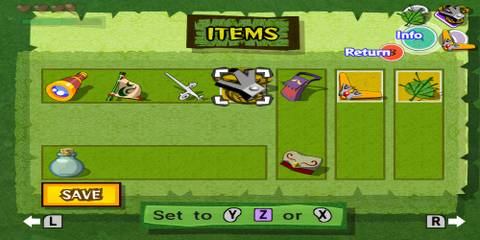 the menu from the legend of zelda: the wind waker