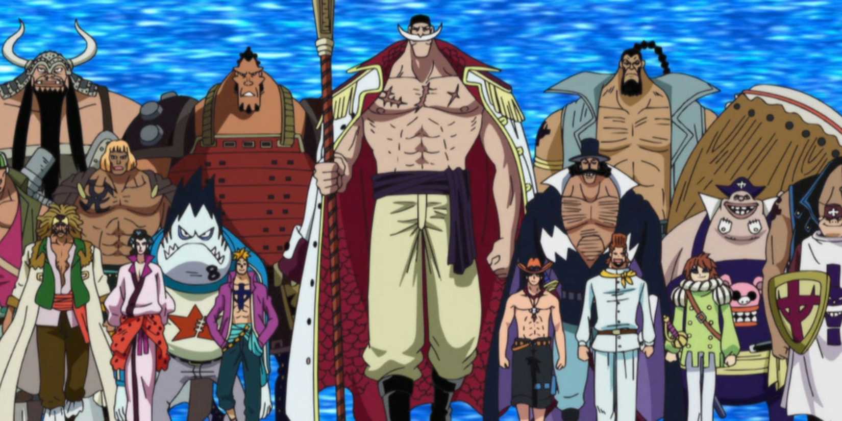 Whitebeard alongside all the division commanders of his crew - One Piece