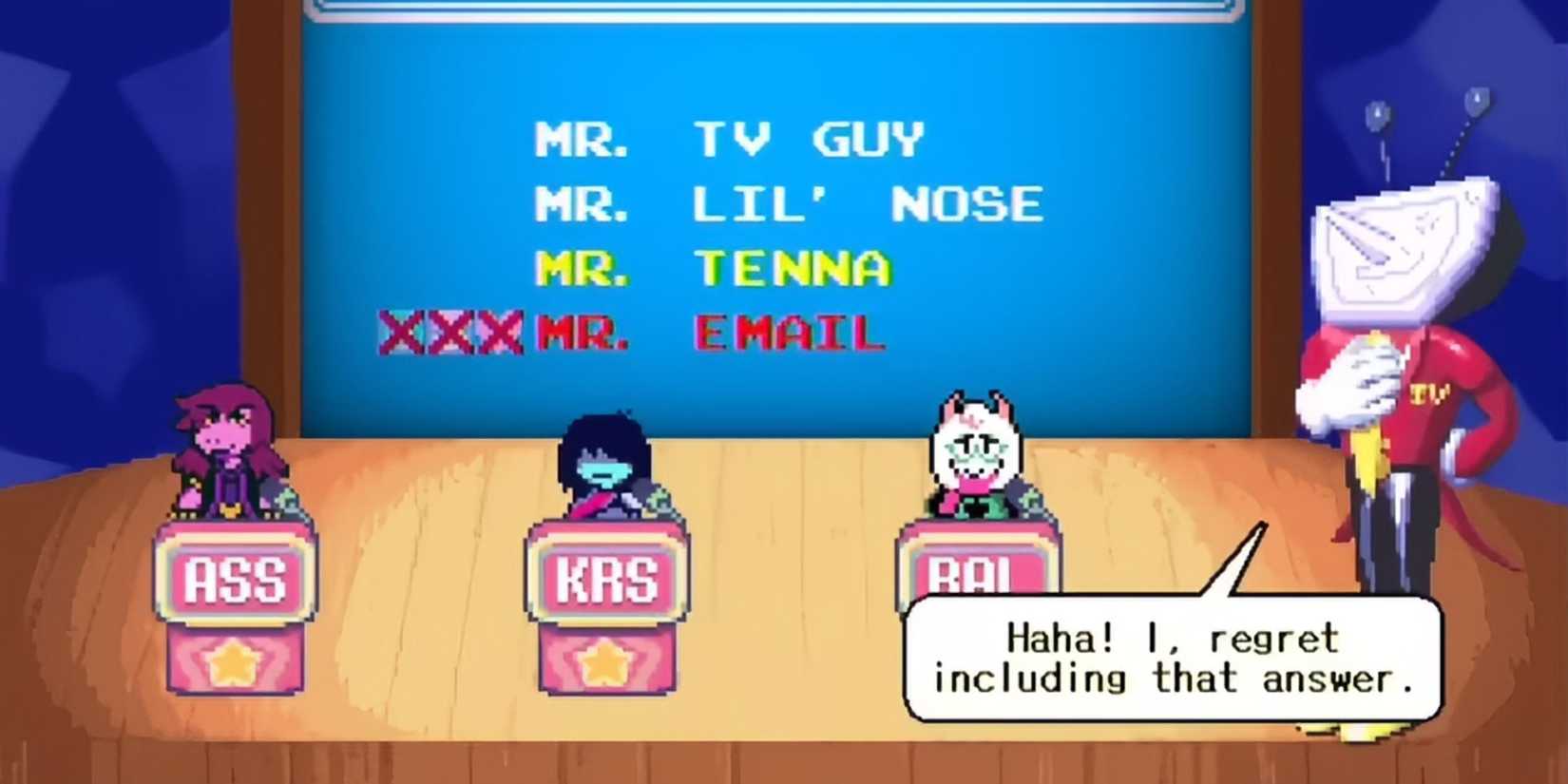 Wrong answer in Deltarune