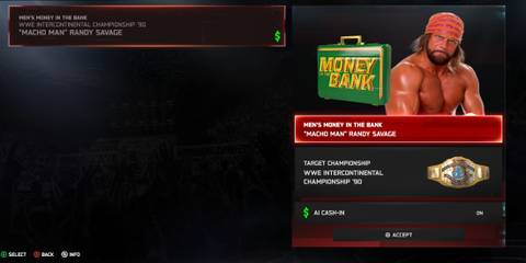 WWE 2K25 setting Macho Man as the MITB holder