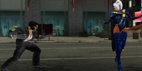 Wolverine fighting Storm in X-Men: Next Dimension