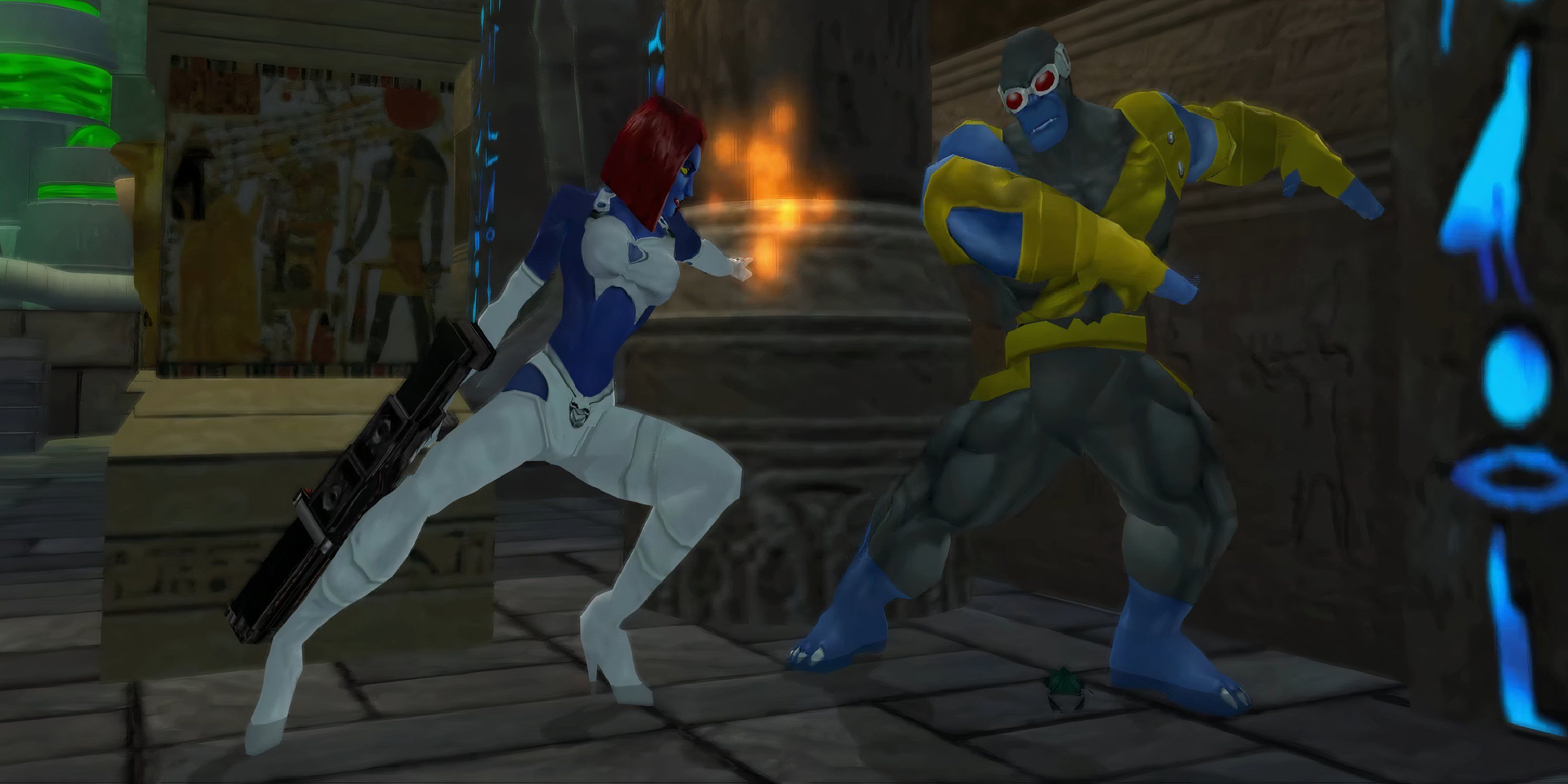 Mystique fighting Beast in X-Men: Next Dimension