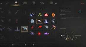 The Aurum Feather Dance Spell in the Menu