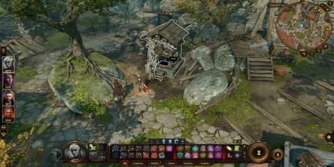 The Player Approaching the Well in the Blighted Village 