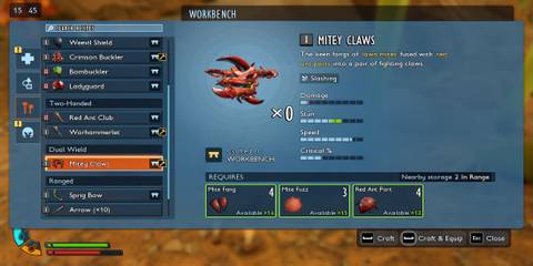 The Mitey Claws in the Workbench 