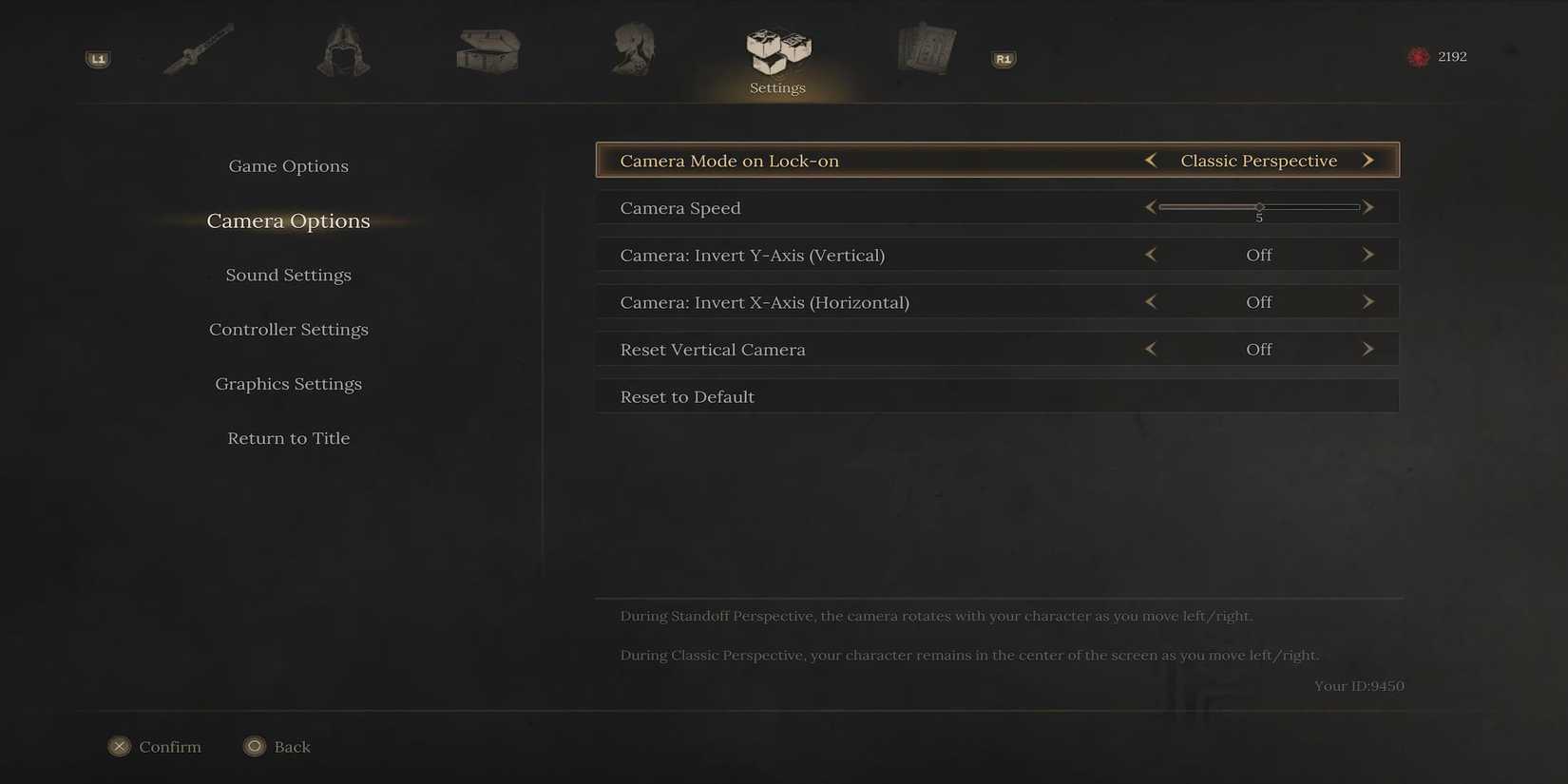 The Perspective Option in the Menu 