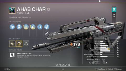 Destiny 2 Ahab Char Swashbuckler roll