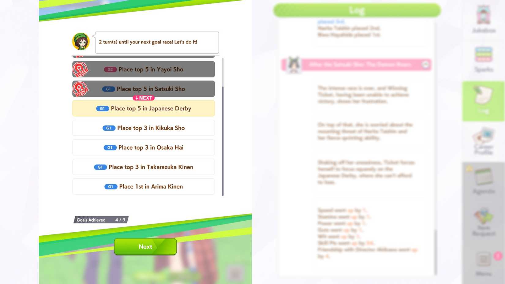 Umamusume Classic Year Triple Crown races