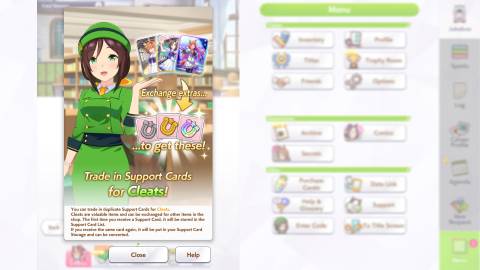 Umamusume Horseshoe tutorial message