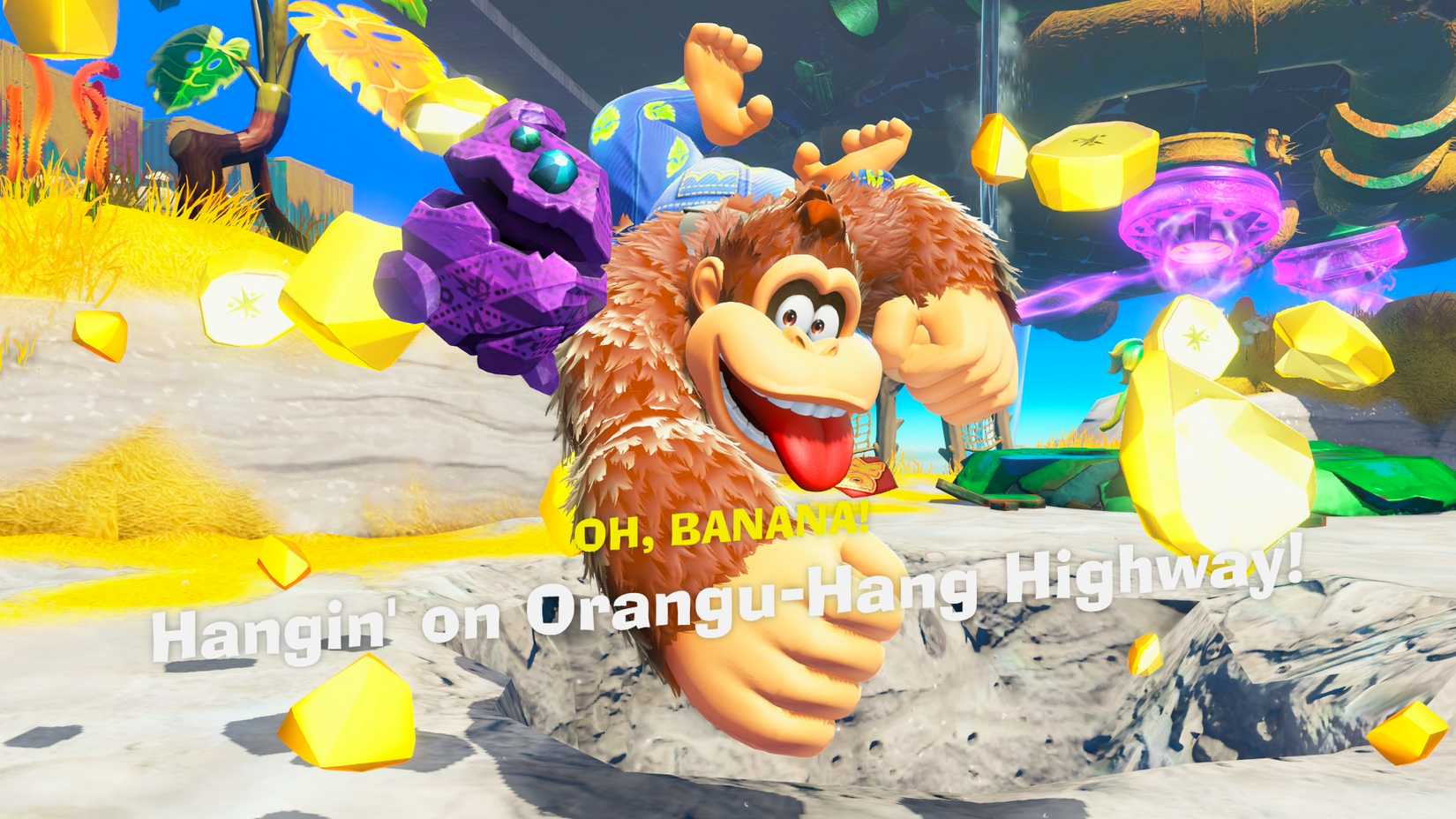 Donkey Kong Bananza_Hangin on Orangu-Hang Highway