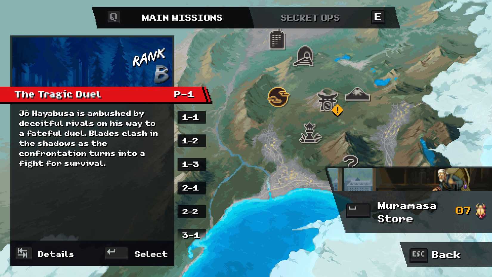 Ninja Gaiden Ragebound_Mission Select