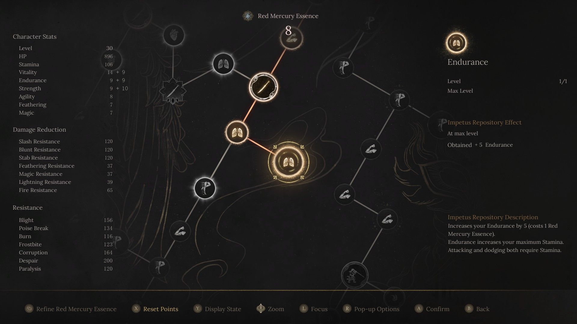 Wuchang Fallen Feathers major Endurance node
