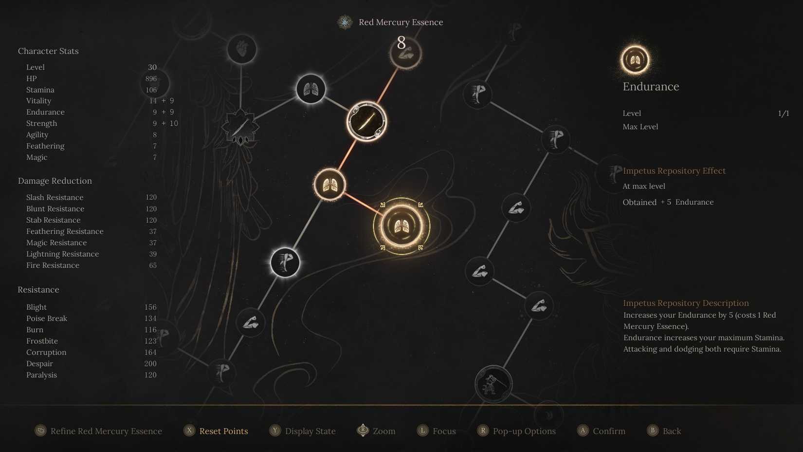 Wuchang Fallen Feathers major Endurance node