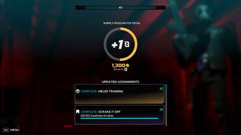 KF3 Supply Ticket end of round screen